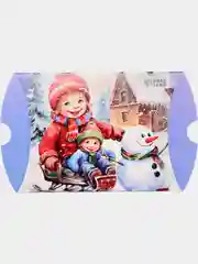 Синий коробка новогодняя складная, фигурная