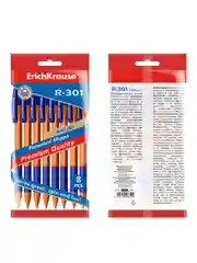 Набор из 8 ручек шариковых автоматических ErichKrause R-301 Matic&Grip Orange 0.7 цвет син