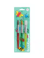 Кисти ErichKrause Baby для творчества, синтетика и пони 3 штуки (в блистере)