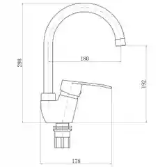 Смеситель для кухни PLStart PL4106, хром