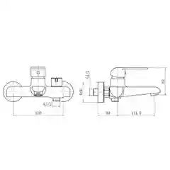 Смеситель для ванны с душем PLStart PD32082, хром