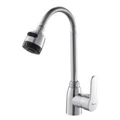 Смеситель для кухни PLStart PL4302, с гибким изливом, хром