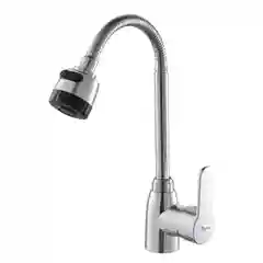 Смеситель для кухни PLStart PL4302, с гибким изливом, хром