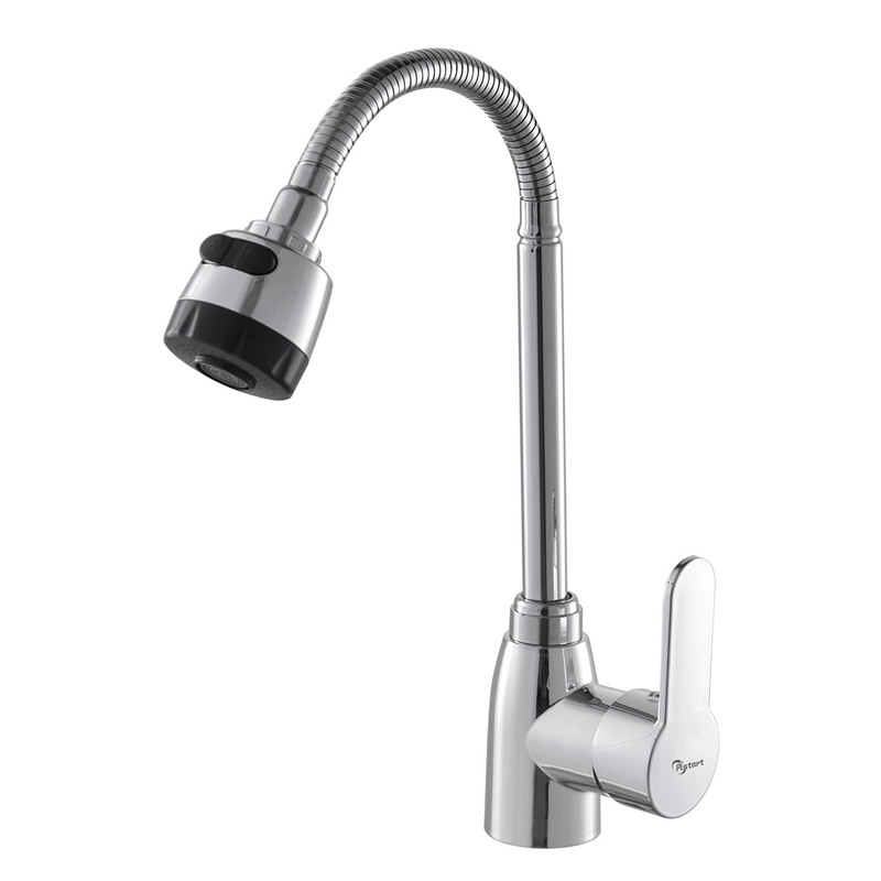 Смеситель для кухни PLStart PL4302, с гибким изливом, хром