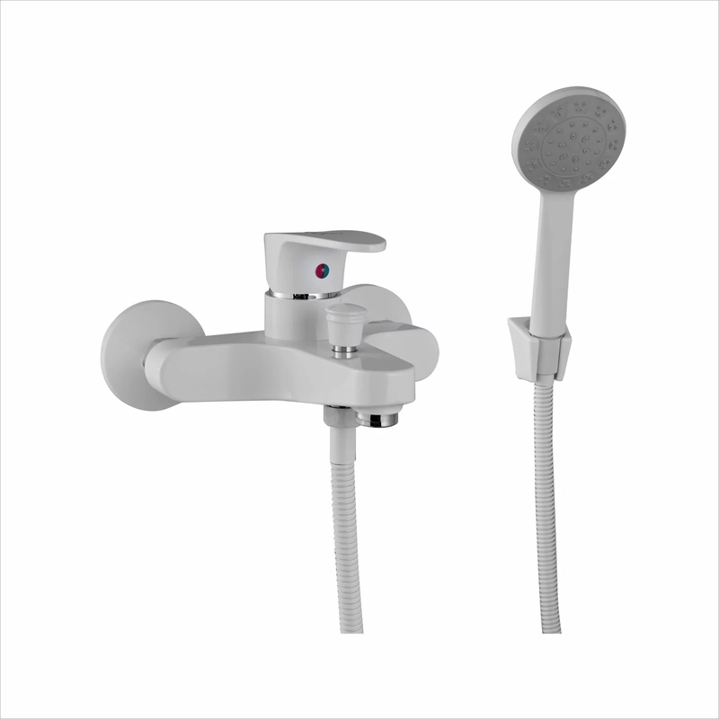 Смеситель для ванны с душем PLStart PL3205-8, хром/белый
