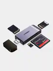 Серый кардридер мультифункциональный UGREEN CM180 (50541) USB-A 30 to TF/SD/CF/MS