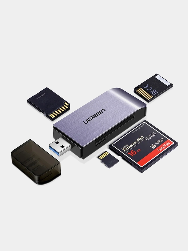 Кардридер мультифункциональный UGREEN CM180 (50541) USB-A 30 to TF/SD/CF/MS