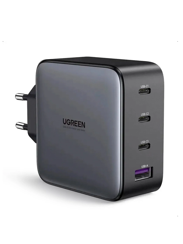Сетевое зарядное устройство Ugreen CD226 USB-A+3*USB-C 100W GaN с кабелем 100W USB-C
