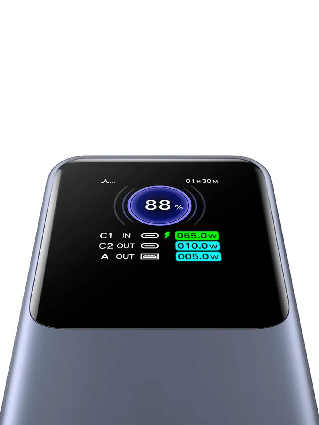 Серый внешний аккумулятор UGREEN PB722 (35525B) 25000mAh 200W Fast Charging Power Bank.