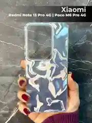 Серый металлик чехол Xiaomi Redmi Note 13 Pro 4G / Poco M6 Pro 4G, переливающийся, с градиентом