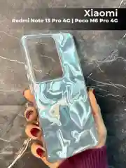 Серый металлик чехол Xiaomi Redmi Note 13 Pro 4G / Poco M6 Pro 4G, переливающийся, с градиентом