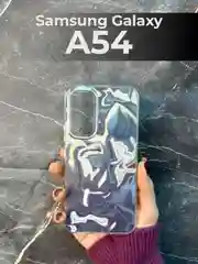 Серый металлик чехол для Samsung Galaxy A54 5G (Самсунг Галакси А54 5 Джи), переливающийся, с градиентом