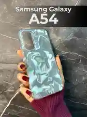 Серый металлик чехол для Samsung Galaxy A54 5G (Самсунг Галакси А54 5 Джи), переливающийся, с градиентом