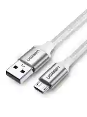 Белый кабель UGREEN US290 (60153) USB 20 A to Micro USB Cable Nickel Plating Aluminum Braid