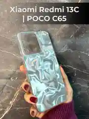 Серый металлик чехол Xiaomi Redmi 13C / Poco C65 (Сяоми Редми 13С 4Джи Поко С65) переливающийся, градиент
