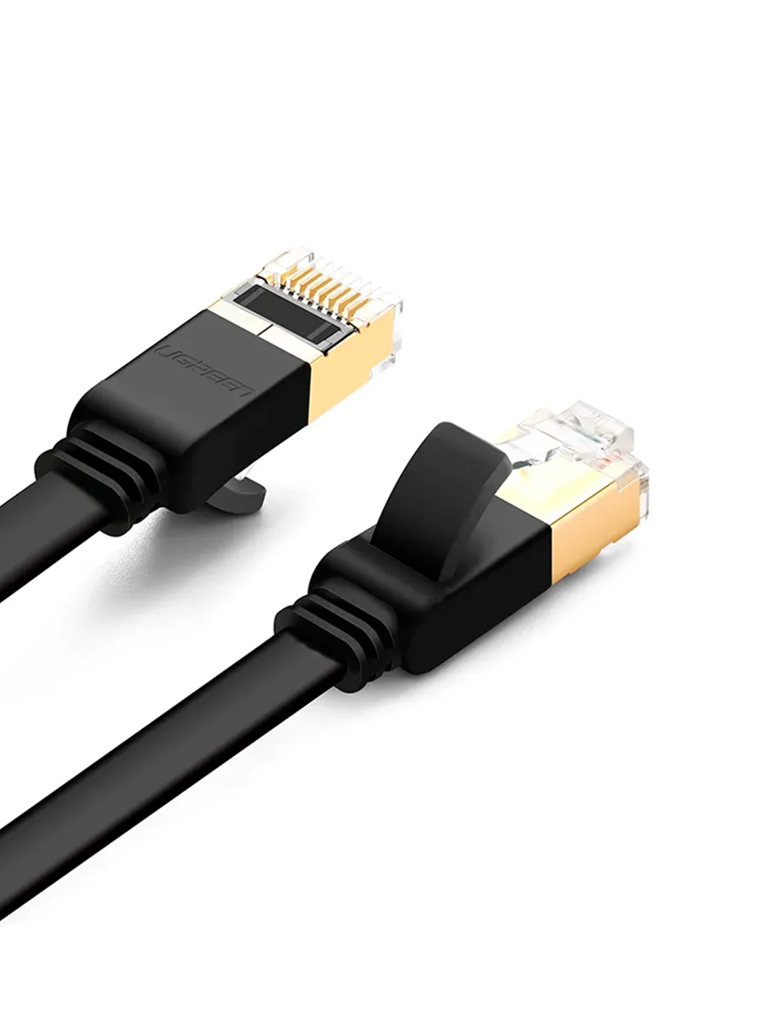 Черный кабель UGREEN NW106 (11261) Cat 7 U/FTP Lan Cable Flat Design. Длина: 2м. Цвет: черный