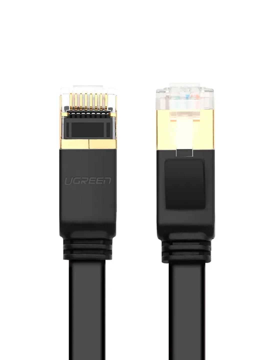 Черный кабель UGREEN NW106 (11261) Cat 7 U/FTP Lan Cable Flat Design. Длина: 2м. Цвет: черный