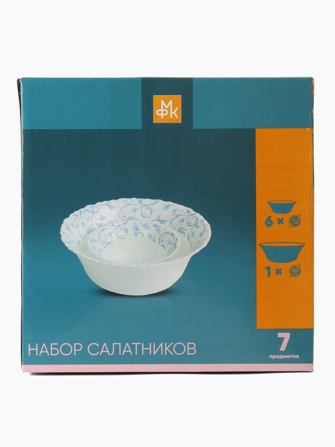 Набор салатников "АНГЛИЙСКАЯ РОЗА" 7 пр.: 12,5 см 6 шт., 20 см 1 шт