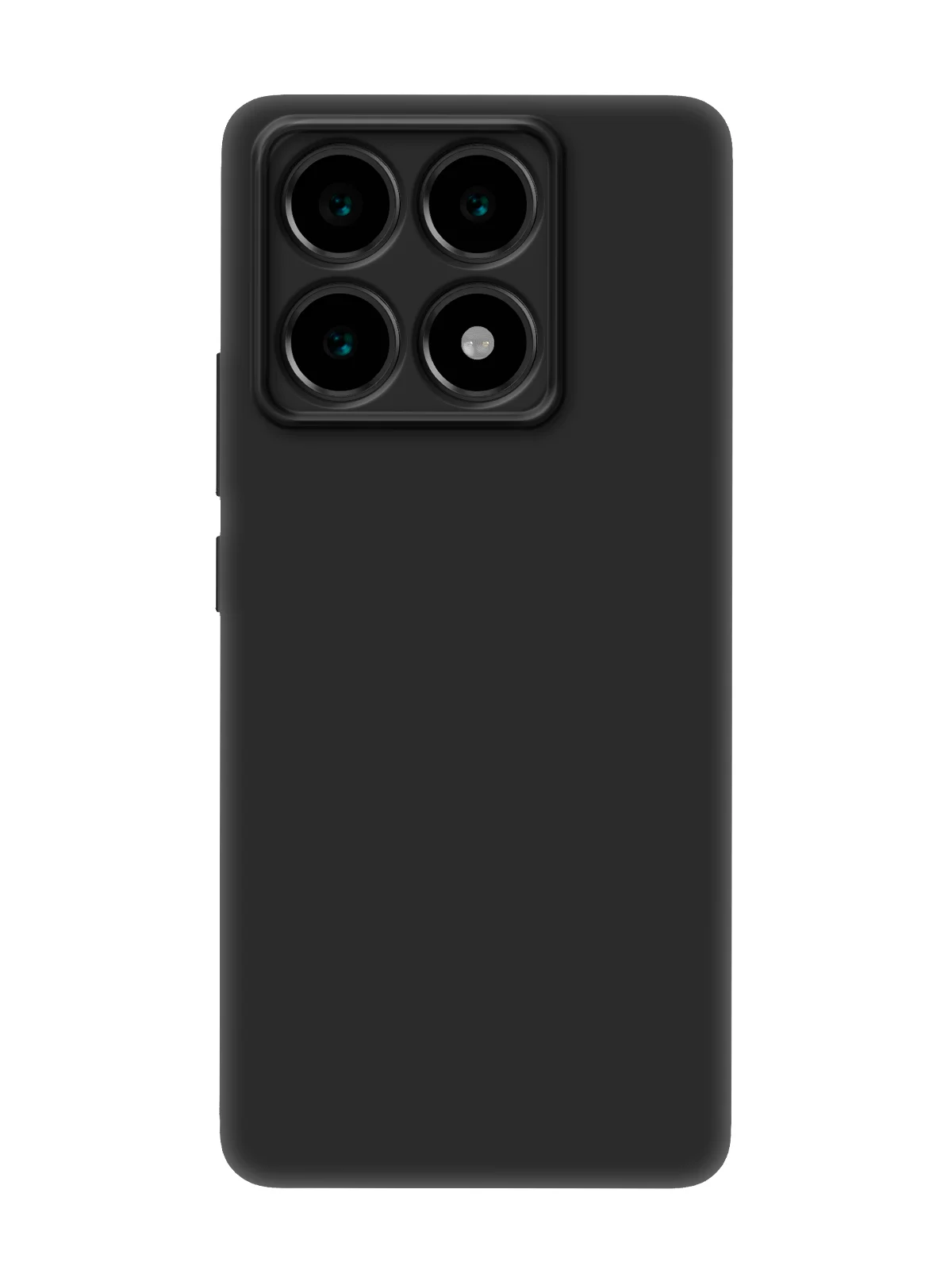 Черный чехол для Xiaomi 14T силиконовый BROSCORP матовый / прозрачный с бортиком- защитой камер