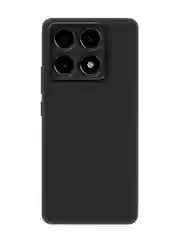 Черный чехол для Xiaomi 14T силиконовый BROSCORP матовый / прозрачный с бортиком- защитой камер