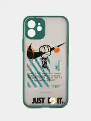 Коричневый apple iPhone 12, Айфон 12 чехол матовый с обьемный с принтом для iPhone 12