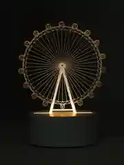 Голубой светильник-ночник светодиодный, 3D, LED, USB, 4 вида
