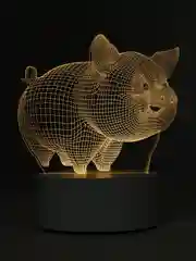 Желтый светильник-ночник светодиодный, 3D, LED, USB, 4 вида