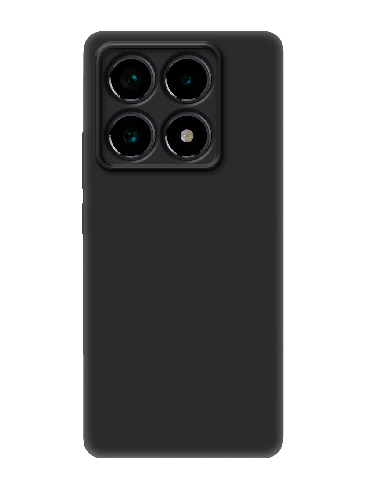 Черный чехол для Xiaomi 14T Pro силиконовый BROSCORP матовый / прозрачный с защитой камер