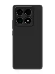 Черный чехол для Xiaomi 14T Pro силиконовый BROSCORP матовый / прозрачный с защитой камер