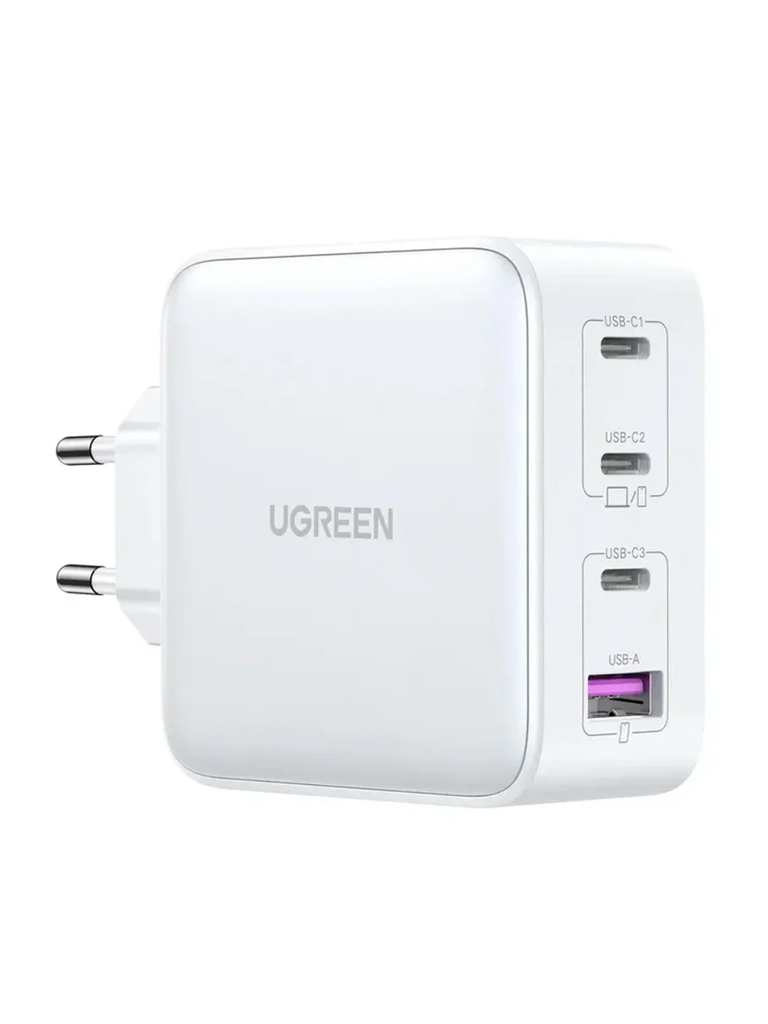Белый сетевое зарядное устройство UGREEN CD226 Nexode 100W USB-A+3*USB-C GaN Tech
