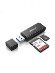 Черный кардридер UGREEN CM104 (40752) USB 3.0 to TF + SD Dual Card Reader.  Цвет: черный