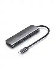 Серый usb-хаб UGREEN CM195 (70410) USB-C to 3 Ports USB3.0-A Hub + HDMI + TF/SD.