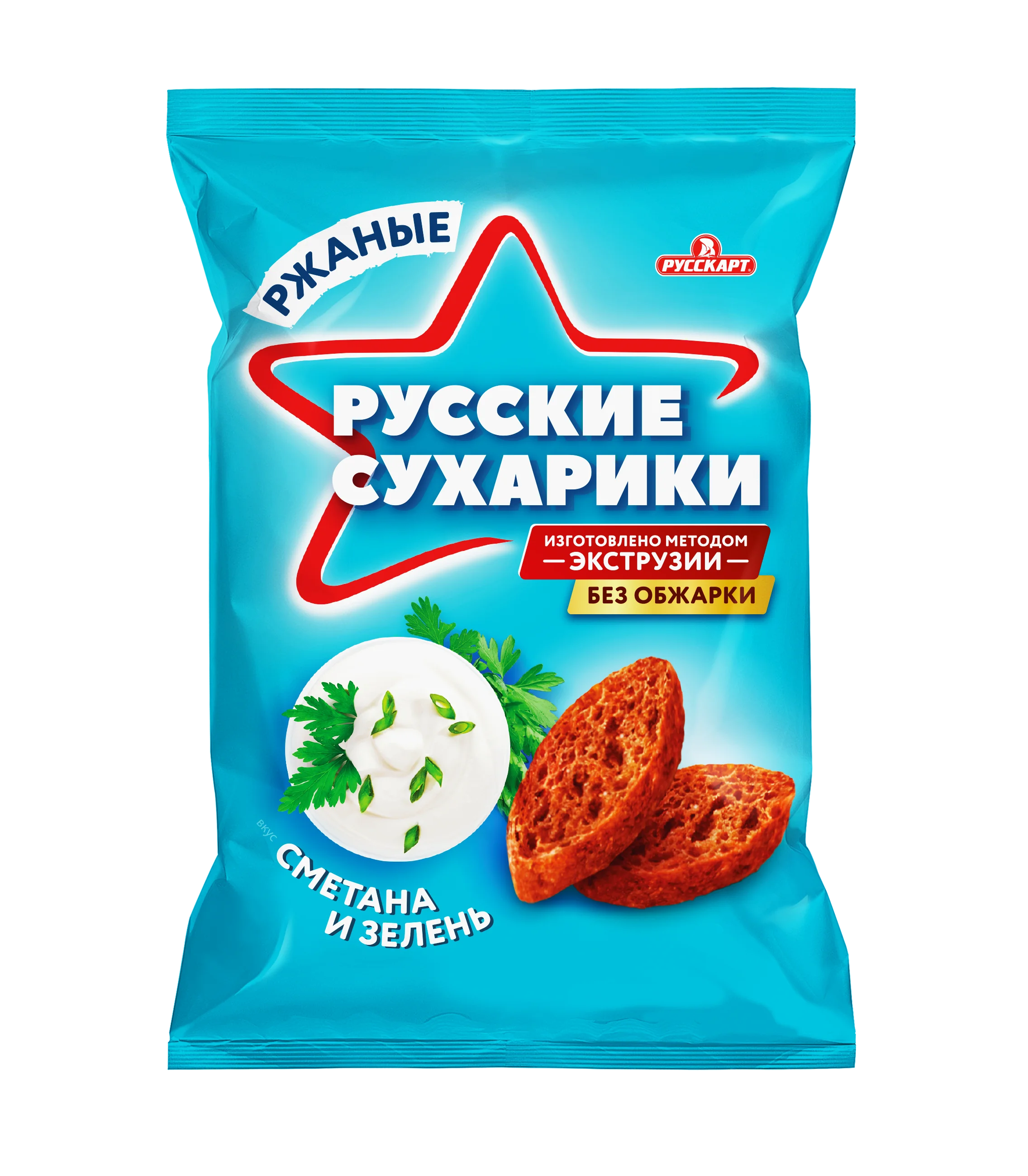 Русские сухарики 50г со вкусом Сметана и зелень