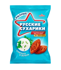 Русские сухарики 50г со вкусом Сметана и зелень