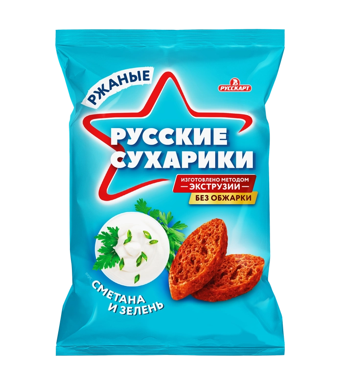 Русские сухарики 50г со вкусом Сметана и зелень
