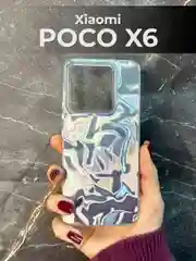 Серый металлик чехол для Xiaomi Poco X6 (Сяоми Поко Х6), переливающийся, с градиентом