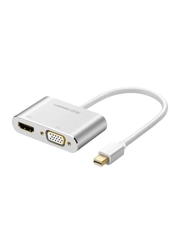 Адаптер UGREEN MD115 (20421) Mini DP to HDMI + VGA Converter. Цвет: серебристый