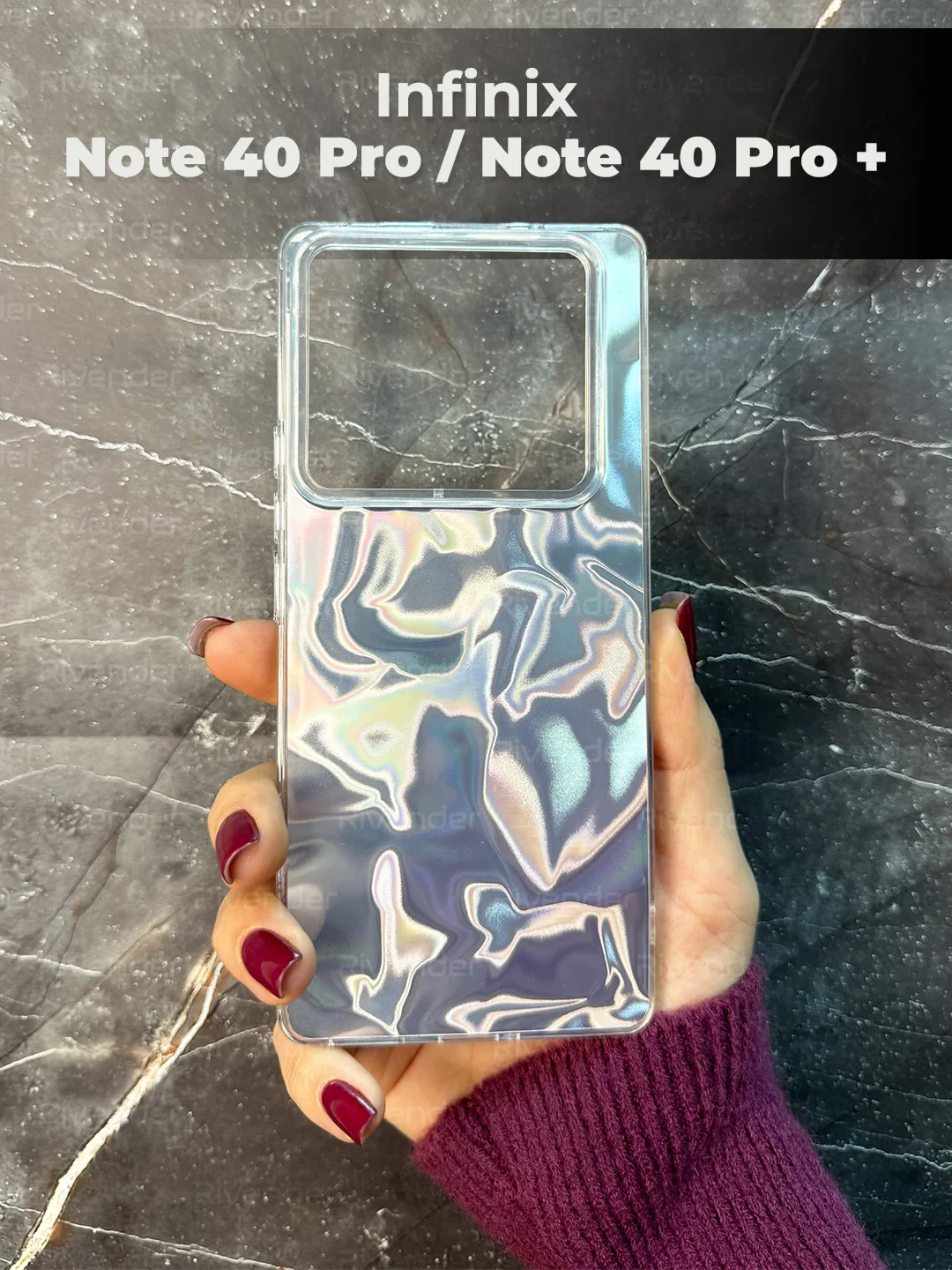 Серый металлик чехол Infinix NOTE 40 Pro / NOTE 40 Pro+ PLus (Ноут 40 Про), переливающийся, с градиентом