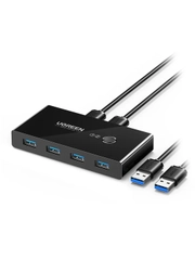 Разветвитель портов UGREEN US216 (30767) 2 In 4 Out USB 2.0 Sharing Switch Box.