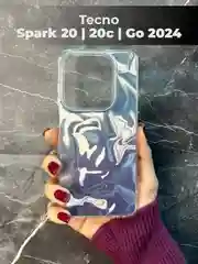 Серый металлик чехол Tecno Spark 20 / 20c / Go 2024 (Техно Спарк 20с), с градиентом переливающийся