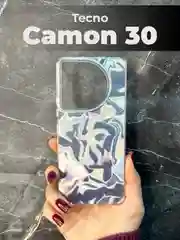 Серый металлик чехол для Tecno CAMON 30 (Техно Камон 30), переливающийся, с градиентом