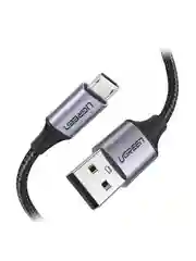Серый кабель UGREEN US290 (60147) USB 2.0 A to Micro USB Cable Nickel Plating Alu Braid.