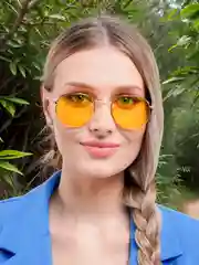 Лимонный яркие солнцезащитные очки с оправой
