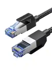 Черный кабель UGREEN NW153 (80429) Cat8 CLASSⅠF/FTP Round Ethernet Cable With Braid. Длина: 1м.