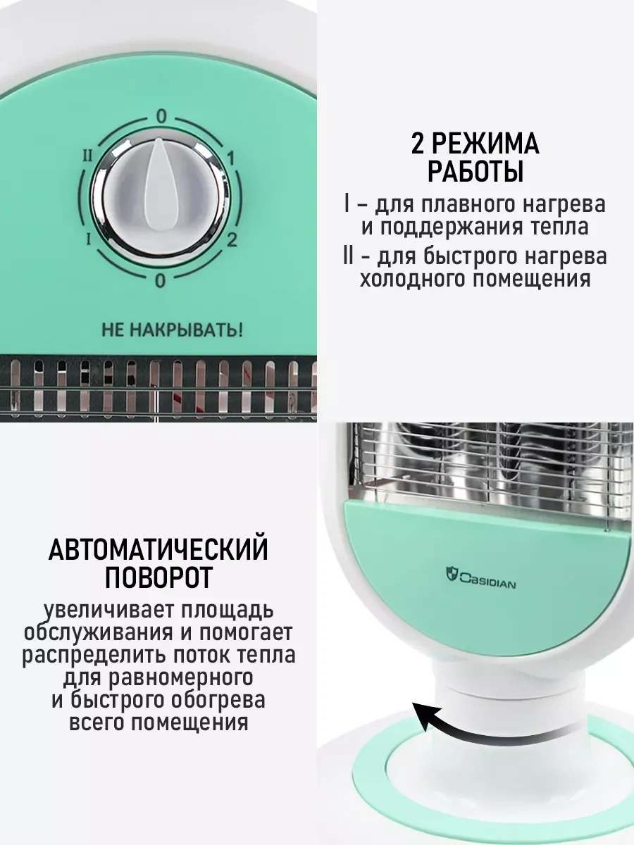 Белый инфракрасный обогреватель OBSIDIAN BS-IH2101A белый/ментол