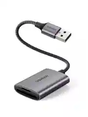 Серый кардридер UGREEN CM401 (80887) USB-A to SD/TF Memory Card Reader Alu Case. Цвет: серый