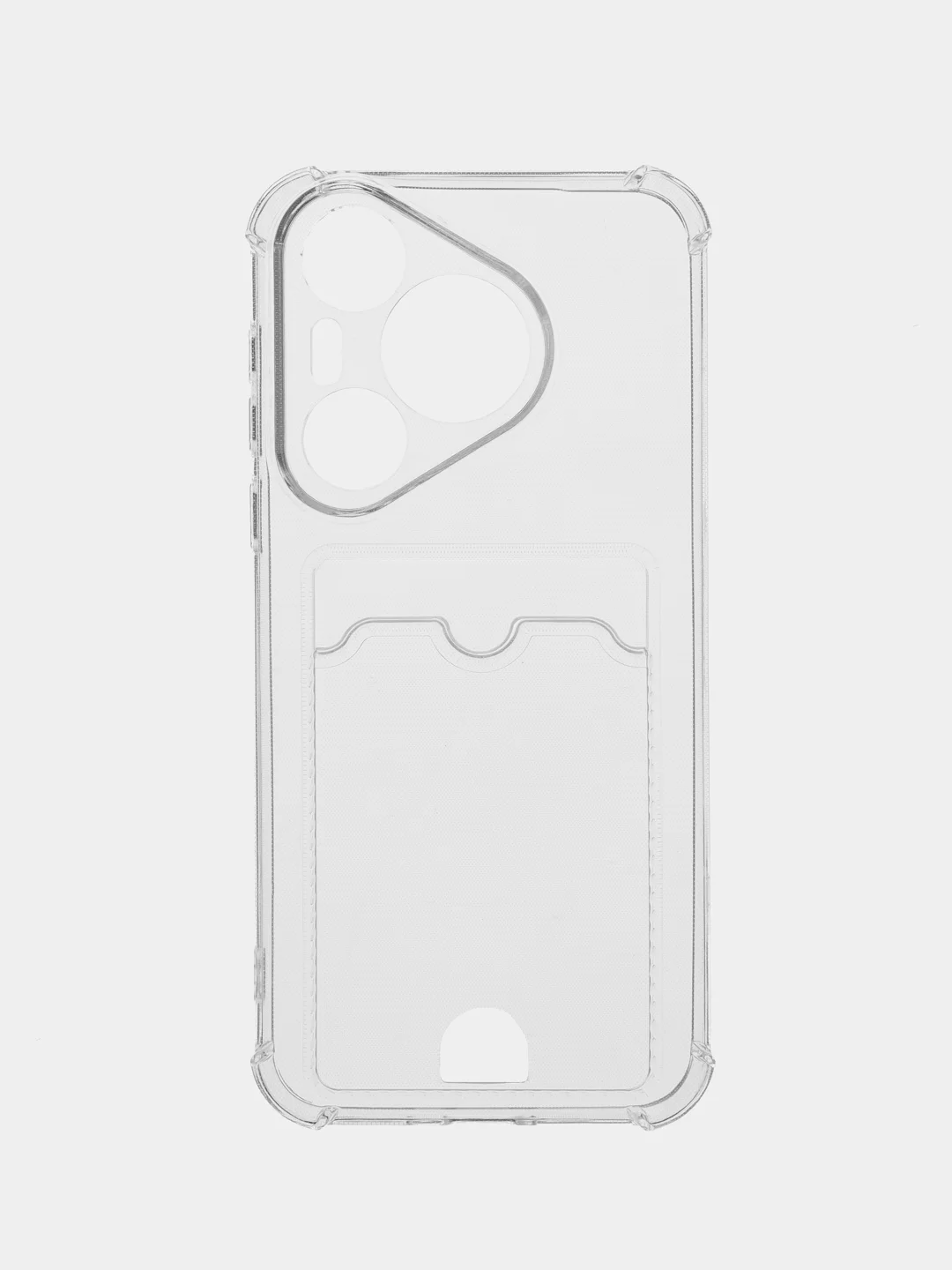 Прозрачный чехол для Huawei Pura 70 (Хуавей Пура 70), с карманом для карт, прозрачный