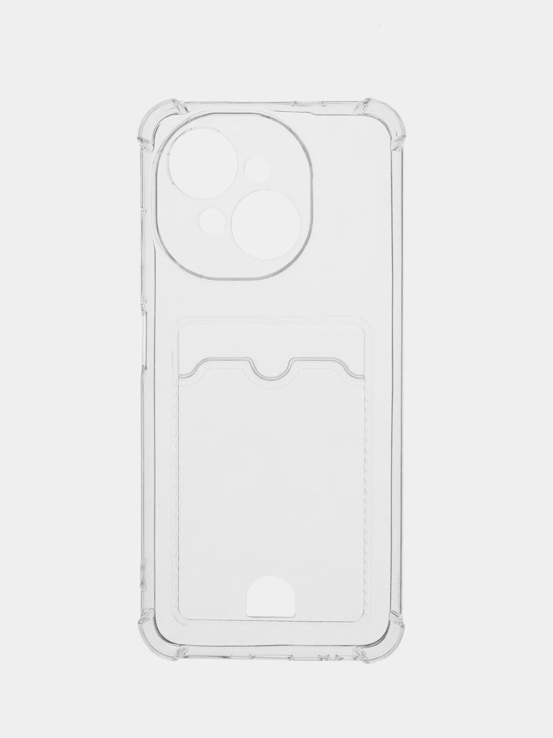 Прозрачный чехол для Tecno Spark Go1/ Go 2025 (Tecno Го1 / Го 2025), с карманом для карт, прозрачный