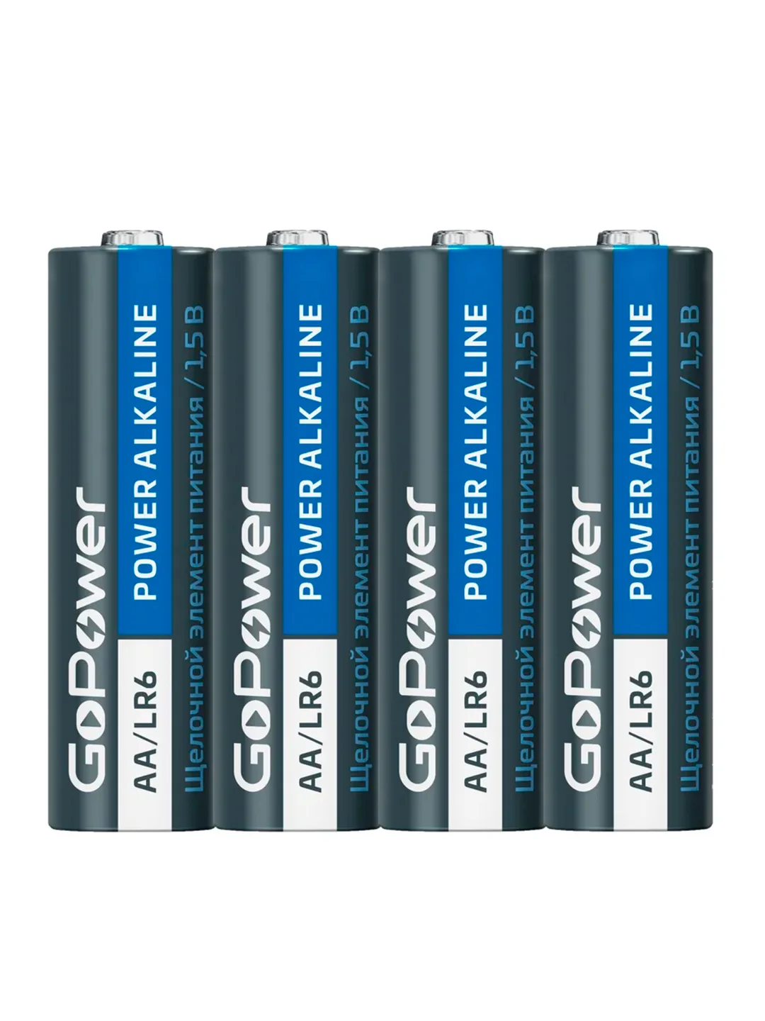 Черный батарейка GoPower LR6 AA BOX20 Shrink 4 Alkaline 1.5V (4/20/640)