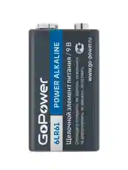 Серый батарейка GoPower Крона 6LR61 BL1 Alkaline 9V (1/10/240)
